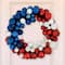 22" Red, white & Blue Glittered Patriotic Ornament Wreath